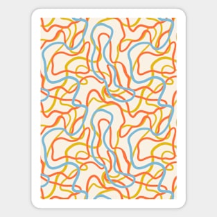 Abstract curvy lines pattern in off white Magnet